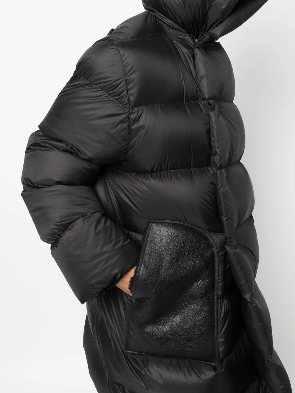 Rick Owens Gewatteerde donsjas Zwart