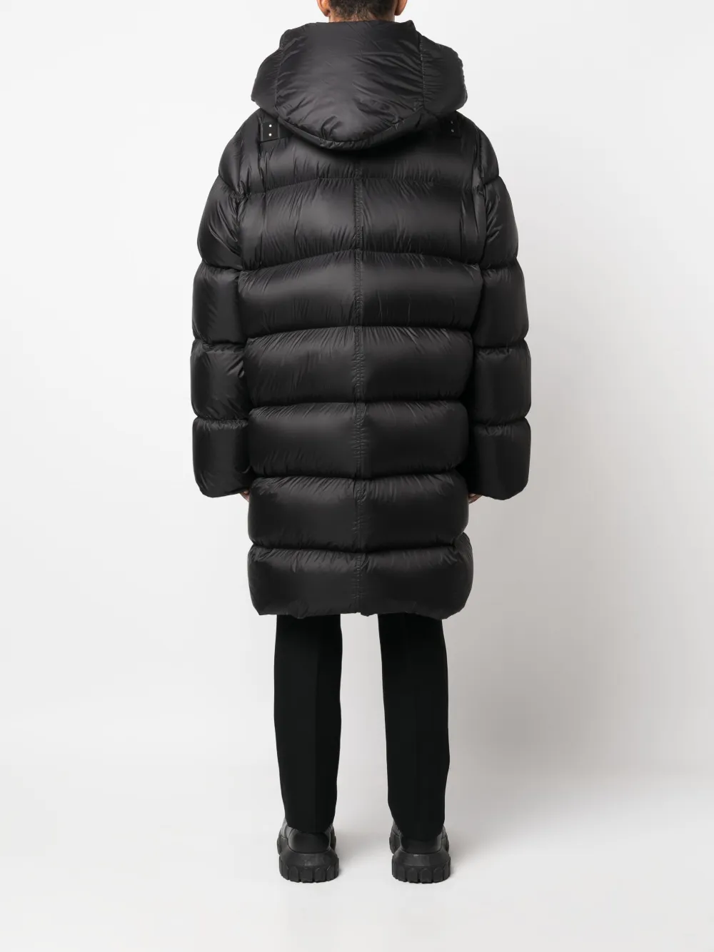 Rick Owens Gewatteerde donsjas Zwart