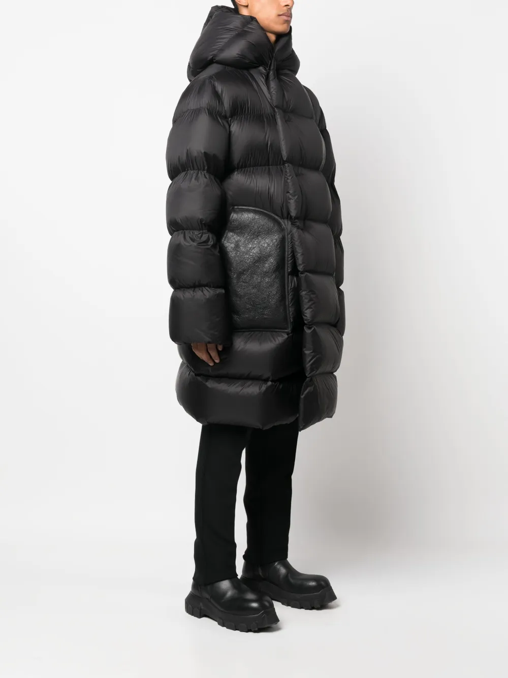 Rick Owens Gewatteerde donsjas Zwart