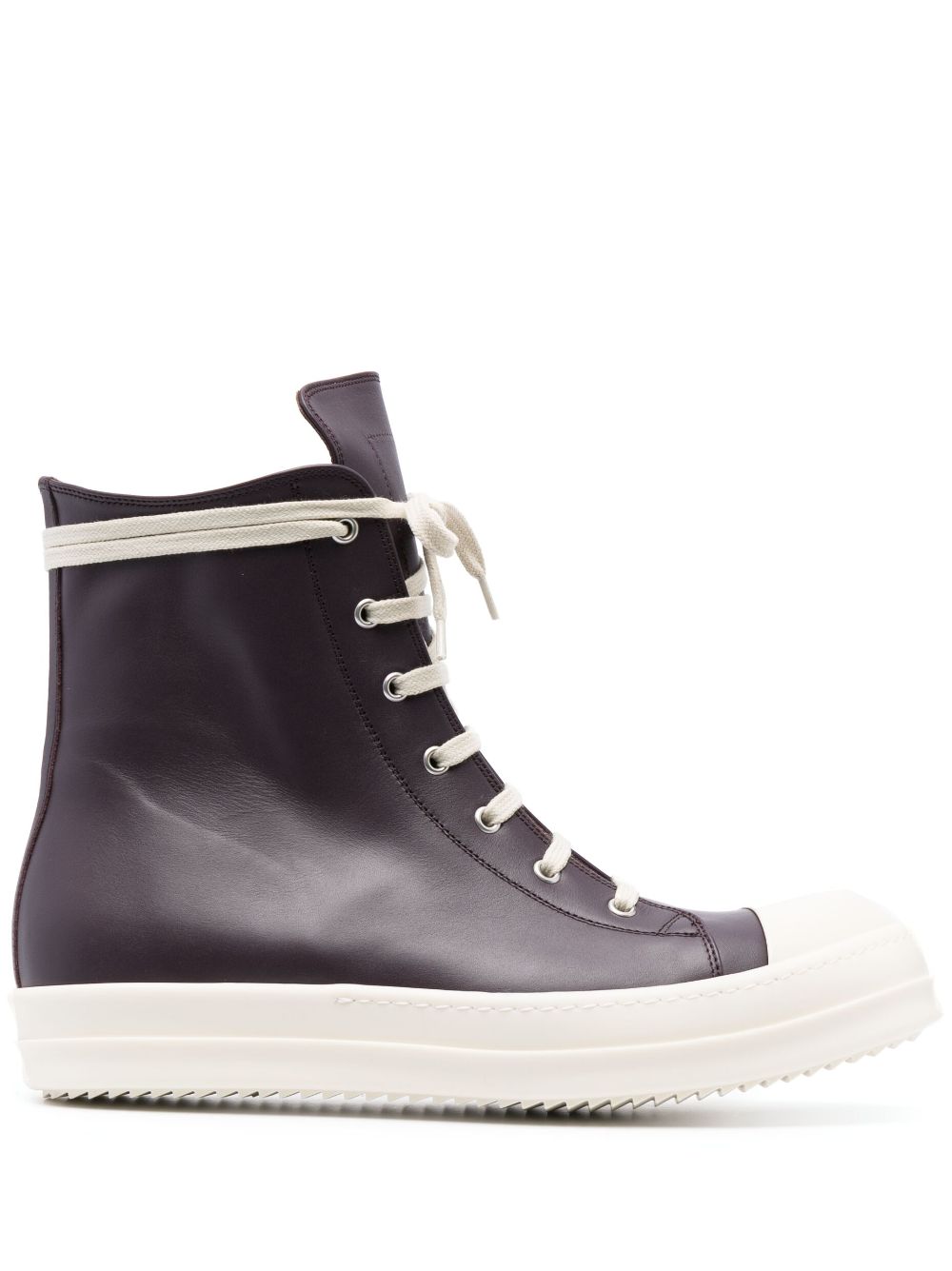 Rick Owens High-top Leather Sneakers In Purple | ModeSens