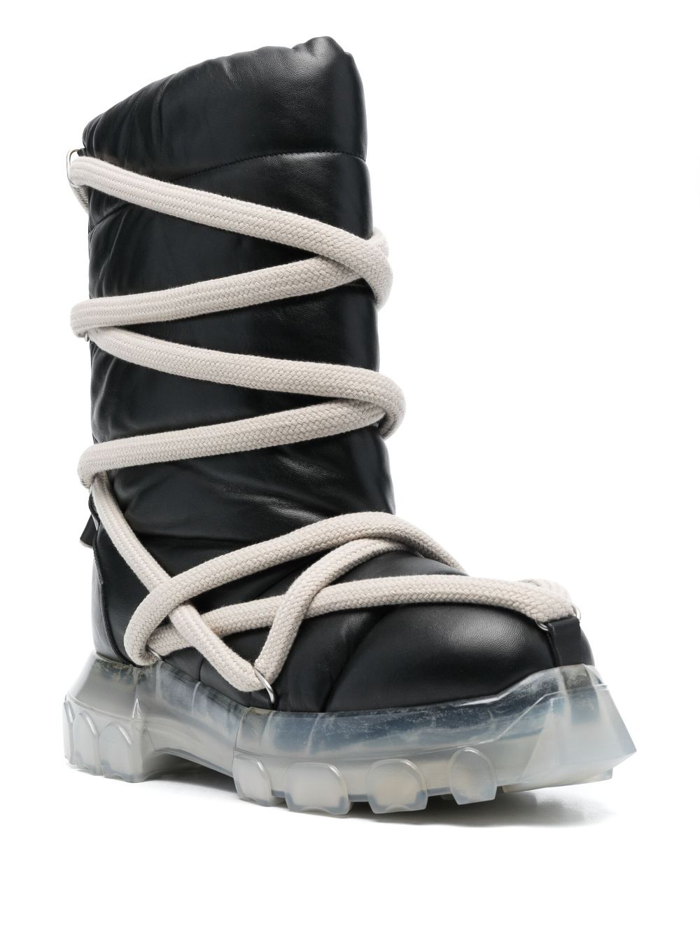 Rick Owens Lunar Tractor leren laarzen - Zwart