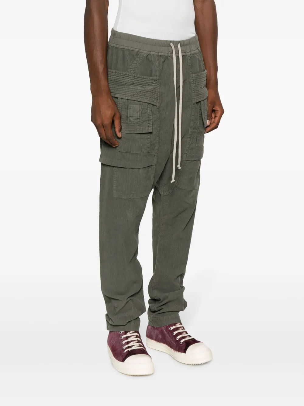 Rick Owens Creatch Cargo Drawstring-trousers In Green | ModeSens