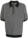Needles houndstooth-pattern knit polo shirt - Black