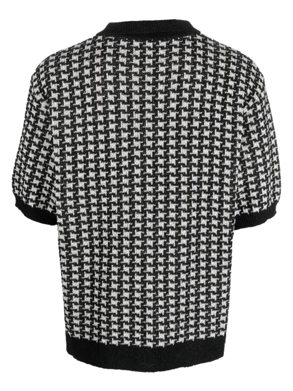 Needles◇Polo Sweater - Houndstooth/L/ポリエステル/パープル/MR323