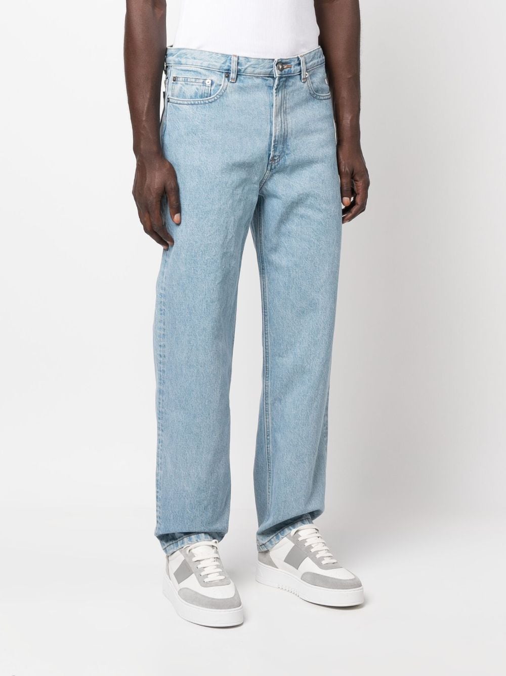 Shop Apc Straight-leg Cotton Jeans In Blue