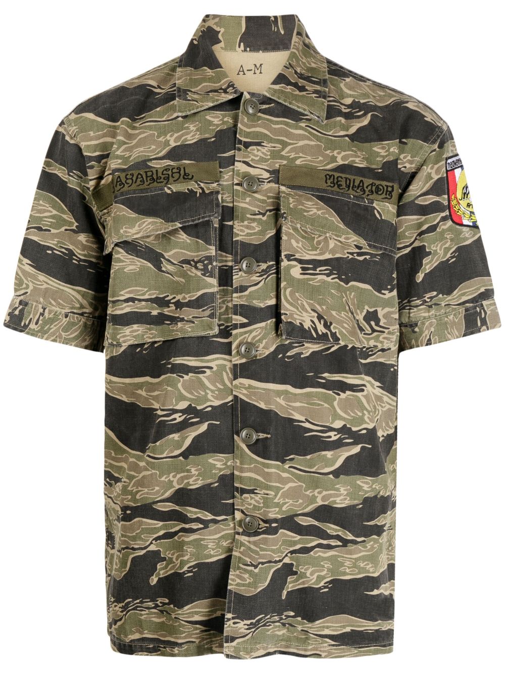 Shop Maharishi Camouflage-print Short-sleeve Shirt In Green