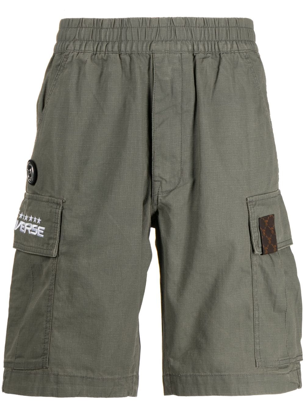 Aape By A Bathing Ape Logo-embroidered Cotton Bermuda Shorts In Green