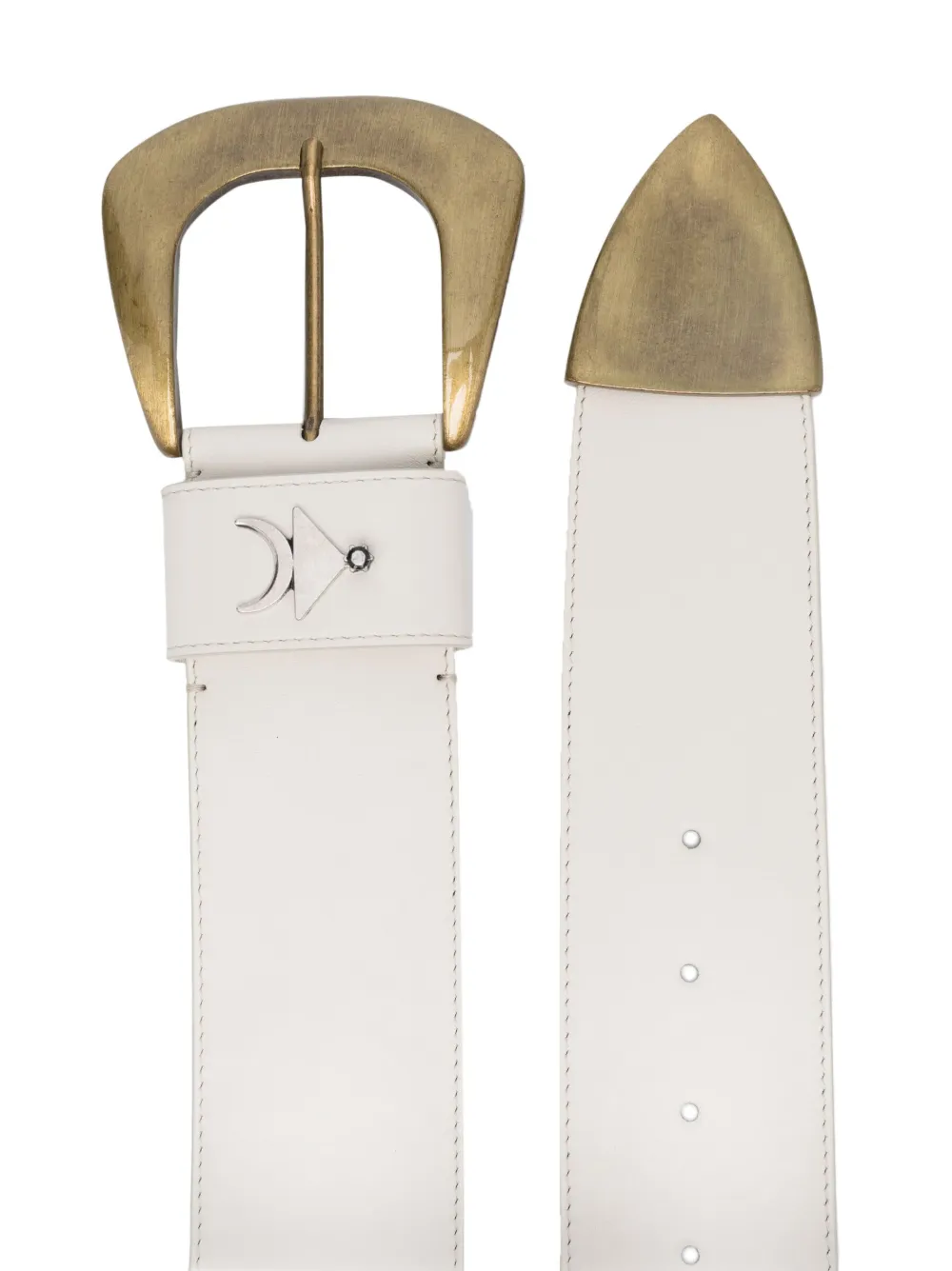 INAN metallic-tip leather belt | Image 2