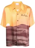 BLUE SKY INN landscape-print short-sleeve shirt - Orange