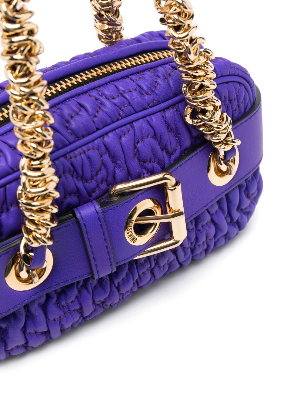 Shop Moschino Quilted Leather Shoulder Bagº In Purple
