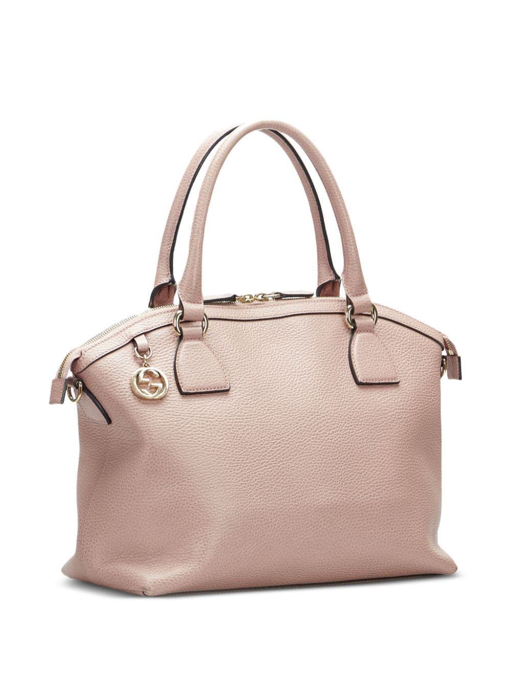 Pre-owned Gucci Gg Charm Dome Satchel In Neutrals