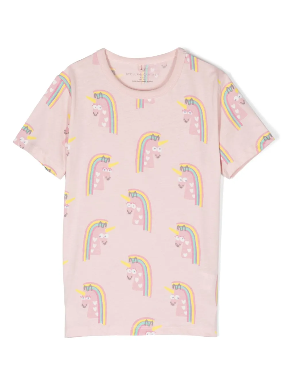 Stella Mccartney Unicorn-print Cotton T-shirt In Pink