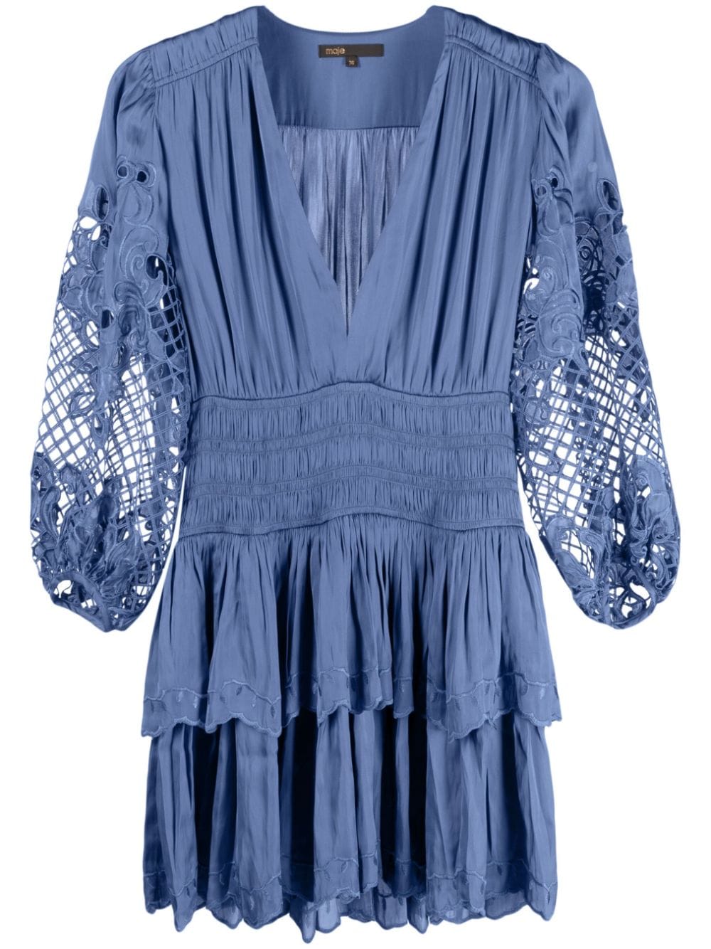 Maje V-neck tiered dress - Blue
