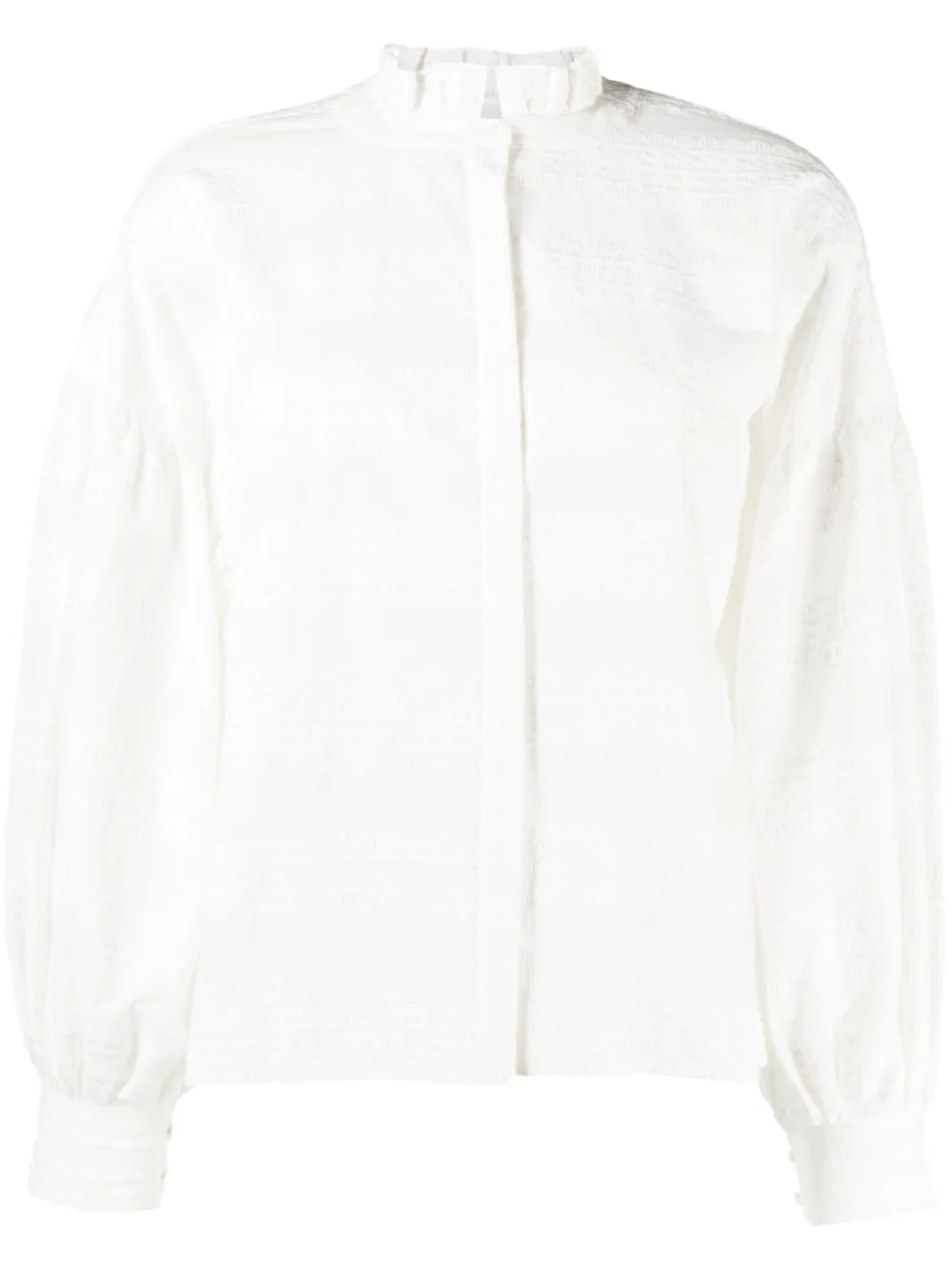 Maje Embroidered Cotton Shirt In White