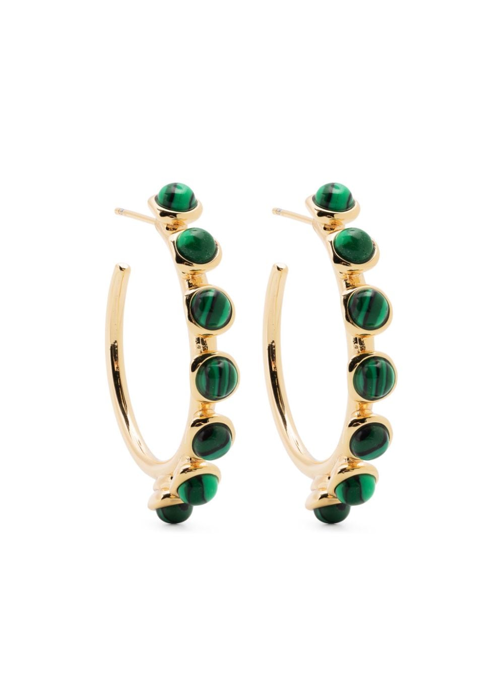 Maje Gemstone-embellished Hoop Earrings In Gold