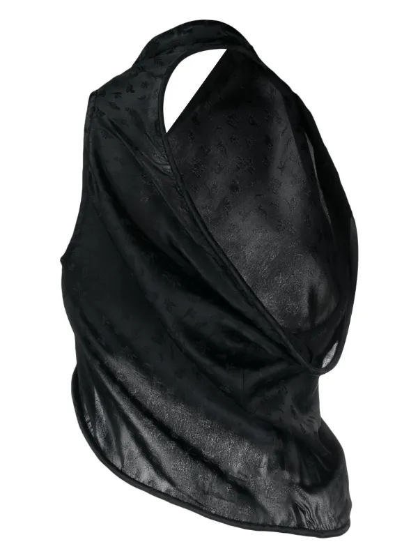 Kiko Kostadinov one-shoulder asymmetric-hem Top | Black