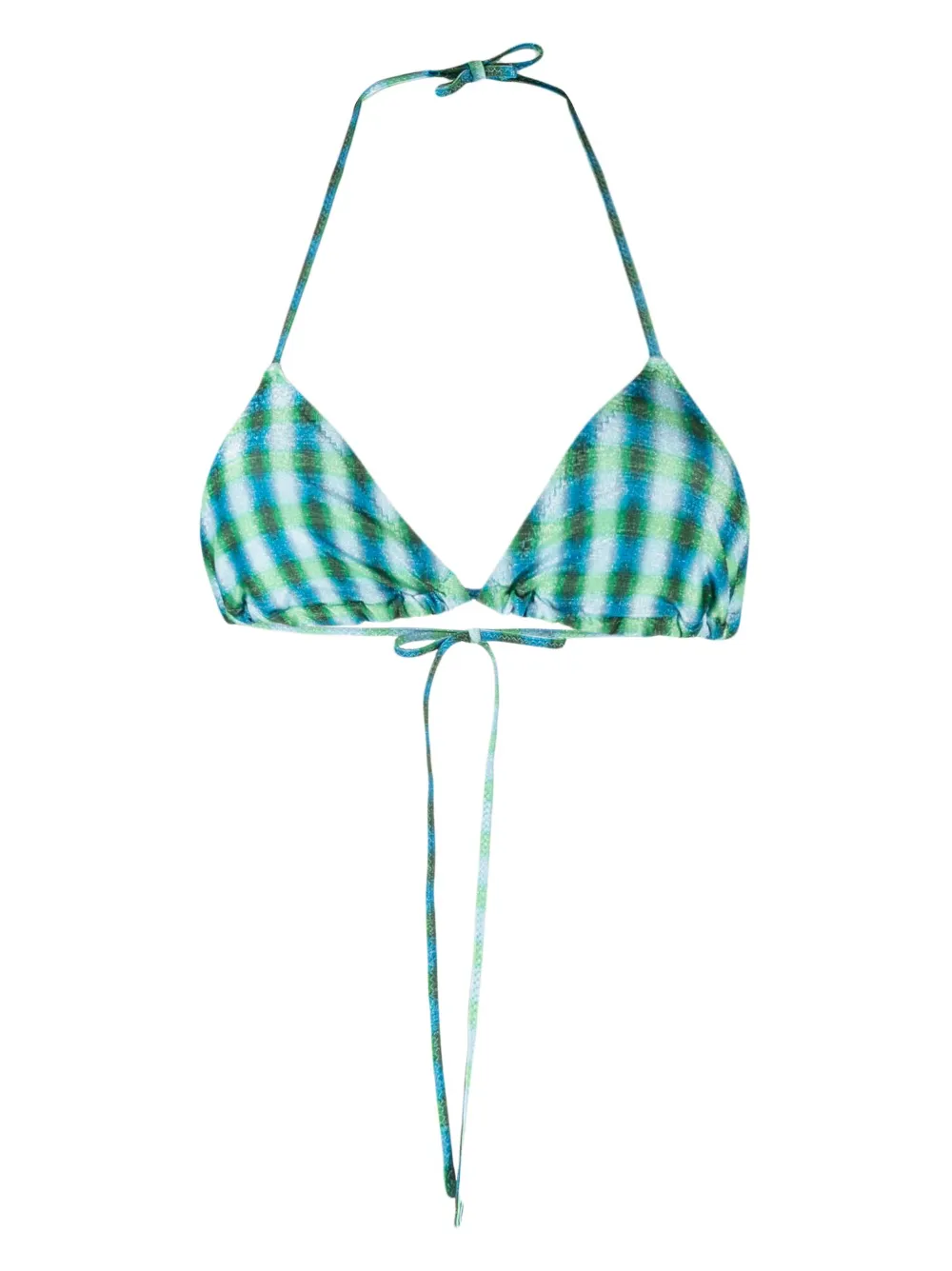 Gimaguas Jean plaid-check bikini top | Smart Closet