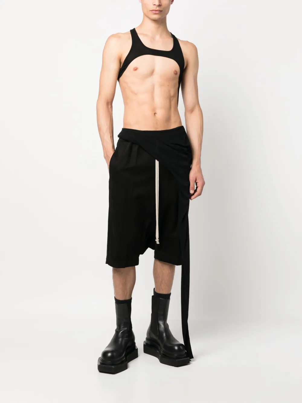 Rick Owens Ribgebreide tanktop - Zwart