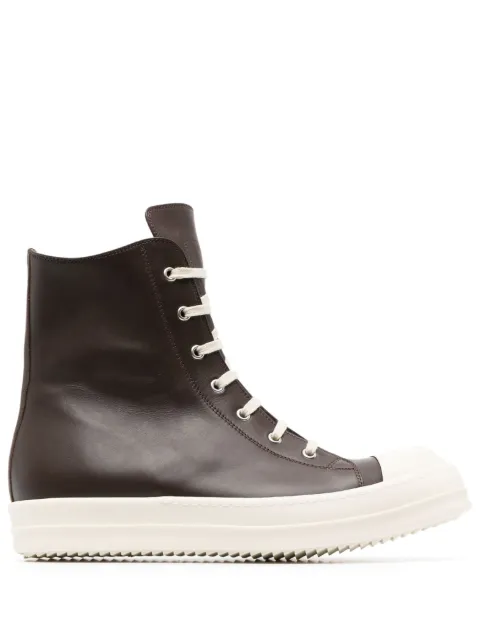 Rick Owens - high-top leather sneakers