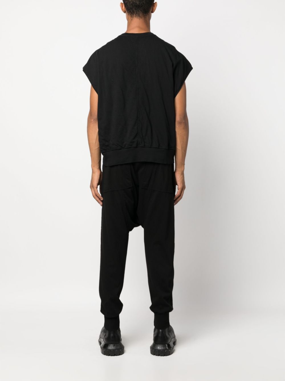 Shop Rick Owens Jumbo Tatlin Sleeveless Organic Cotton Sweatshirt In Black