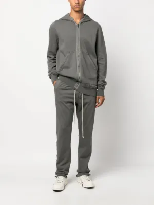 【RICK OWENS】 リブニットコットン ジップアップフーディー 大人気! RICK OWENS DRKSHDW ジップアップ レイヤード風フーディ