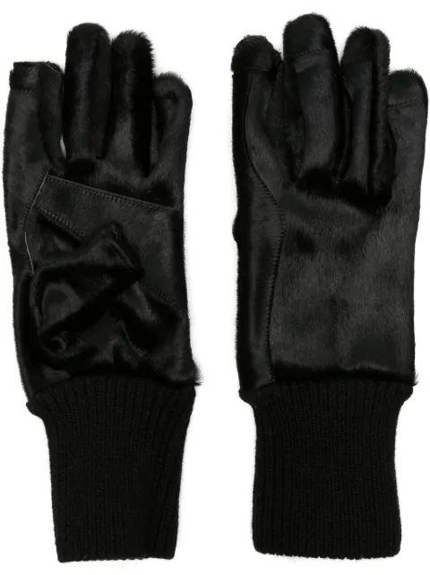 Rick Owens Short Ribcuff cashmere gloves