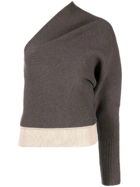 Rick Owens one-shoulder ribbed-knit jumper