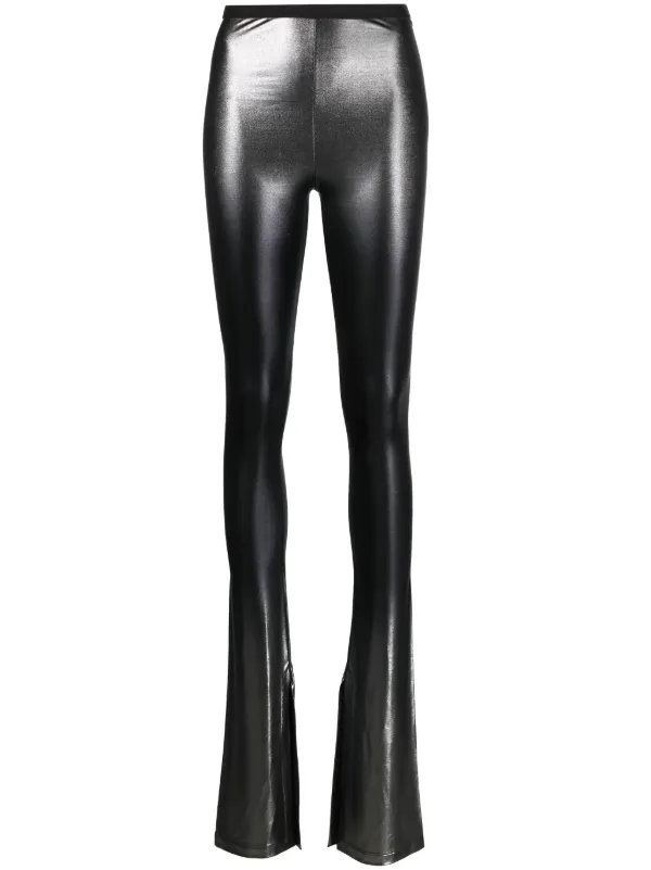 Rick Owens Lilies Carmen メタリック フレアパンツ | シルバートーン