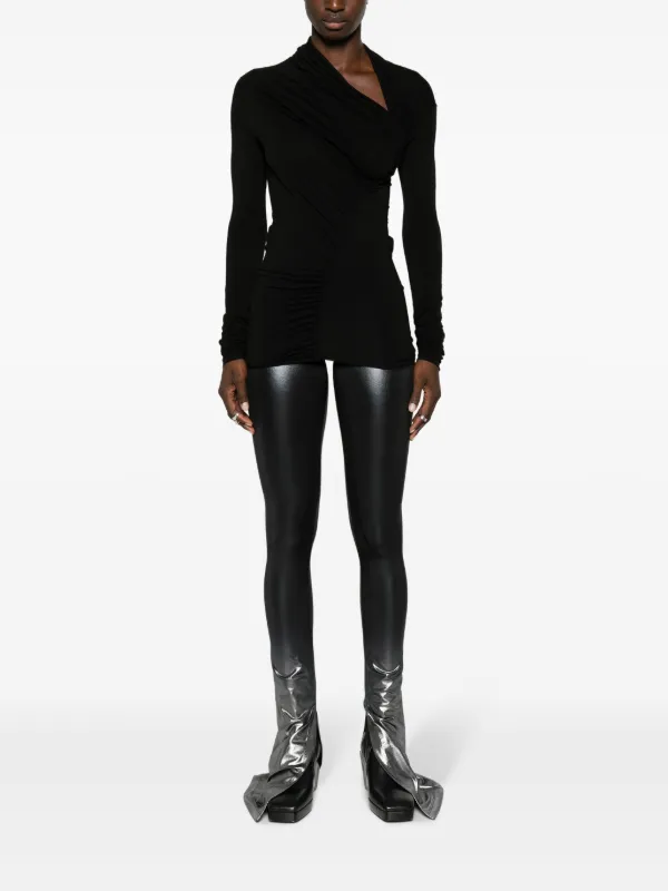 Rick Owens Lilies Carmen Metallic Flared Trousers | Silver