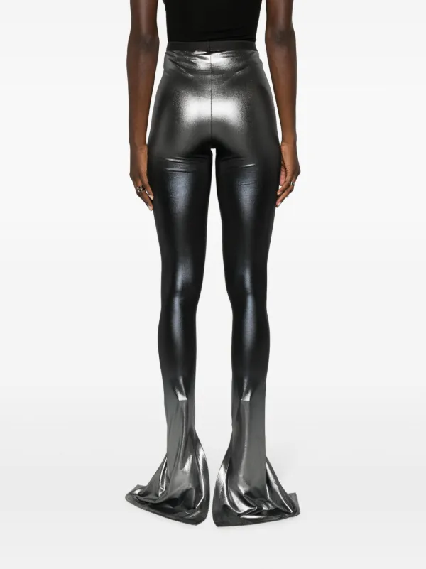 Rick Owens Lilies Carmen メタリック フレアパンツ | シルバートーン