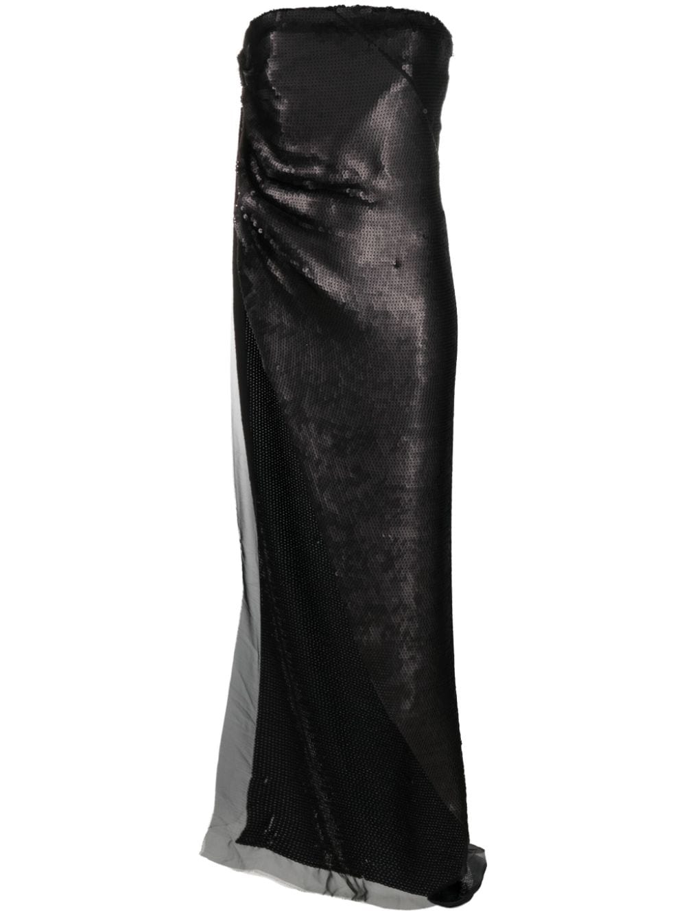 Shop Rick Owens Sequin-embellished Long Top In Black