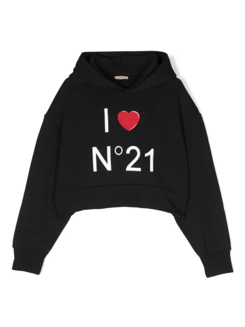 Nº21 Kids logo-print cotton hoodie 