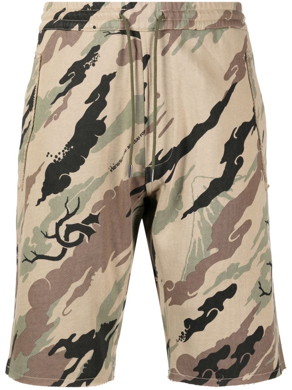 Maharishi Bonsai Forest-print cotton shorts - Brown
