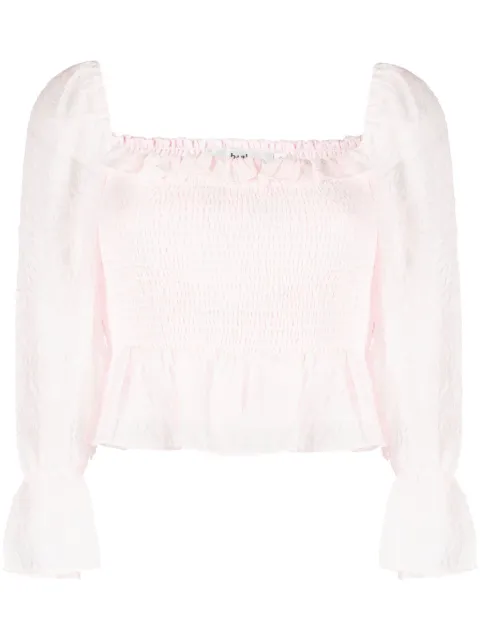 b+ab floral-print textured blouse