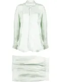 b+ab satin button-up shirt - Green