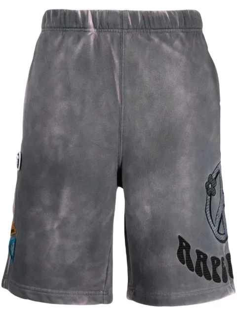 AAPE BY *A BATHING APE logo-patch acid-wash shorts Men