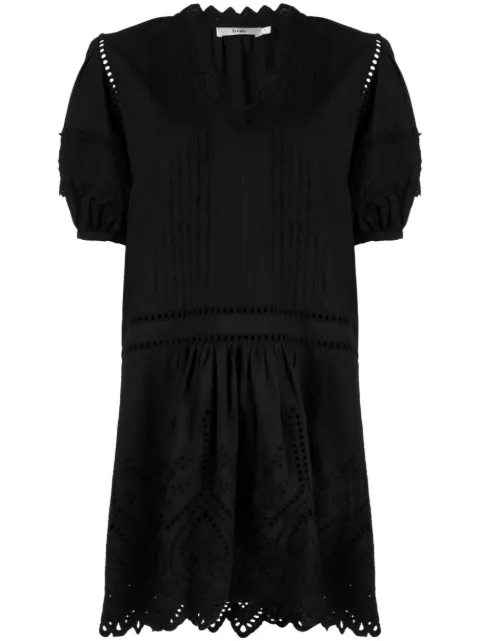 b+ab perforated V-neck minidress 