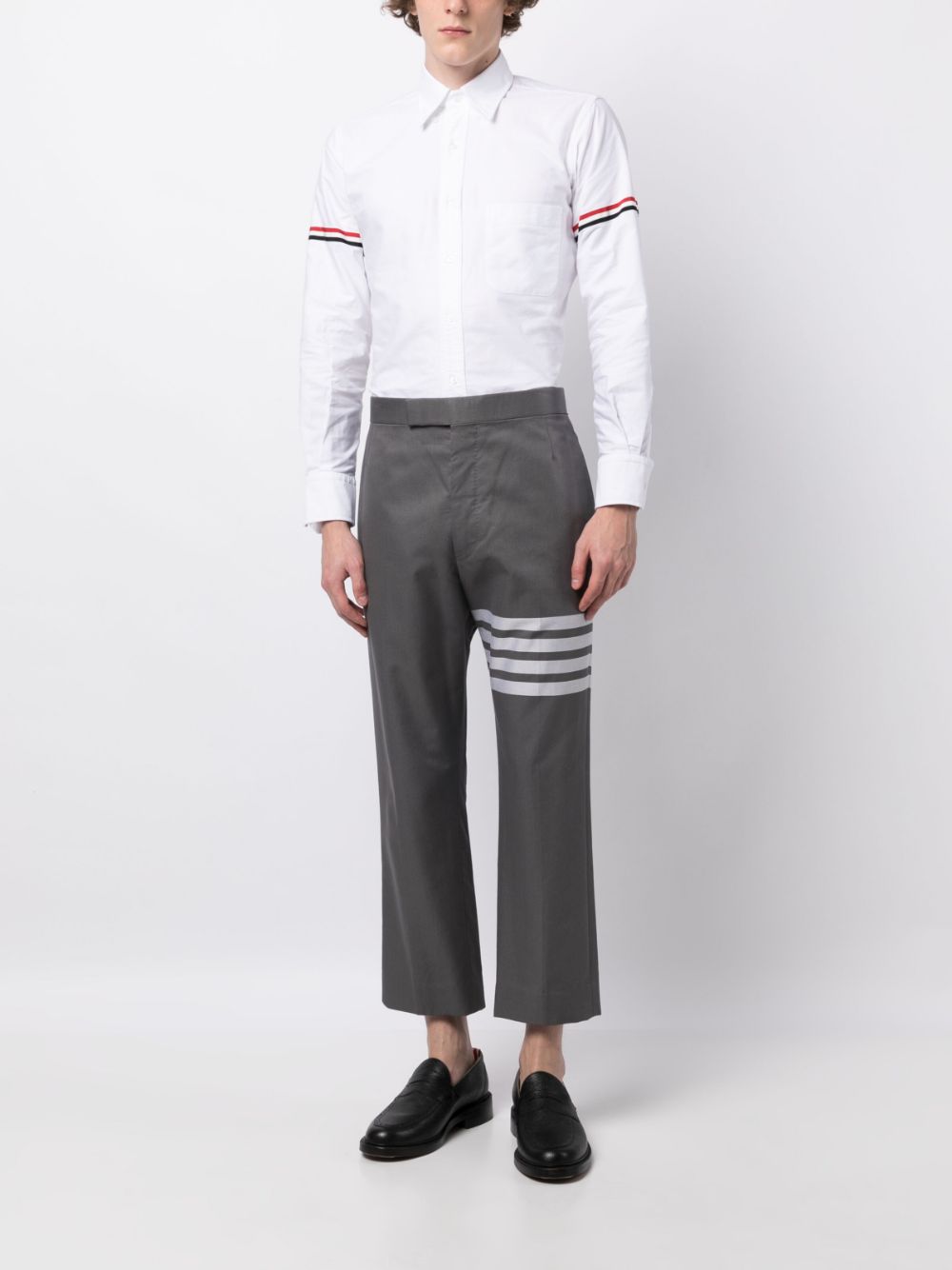 Thom Browne RWB stripe cotton shirt - Wit