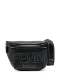 FENDI logo-embossed leather belt bag - Black