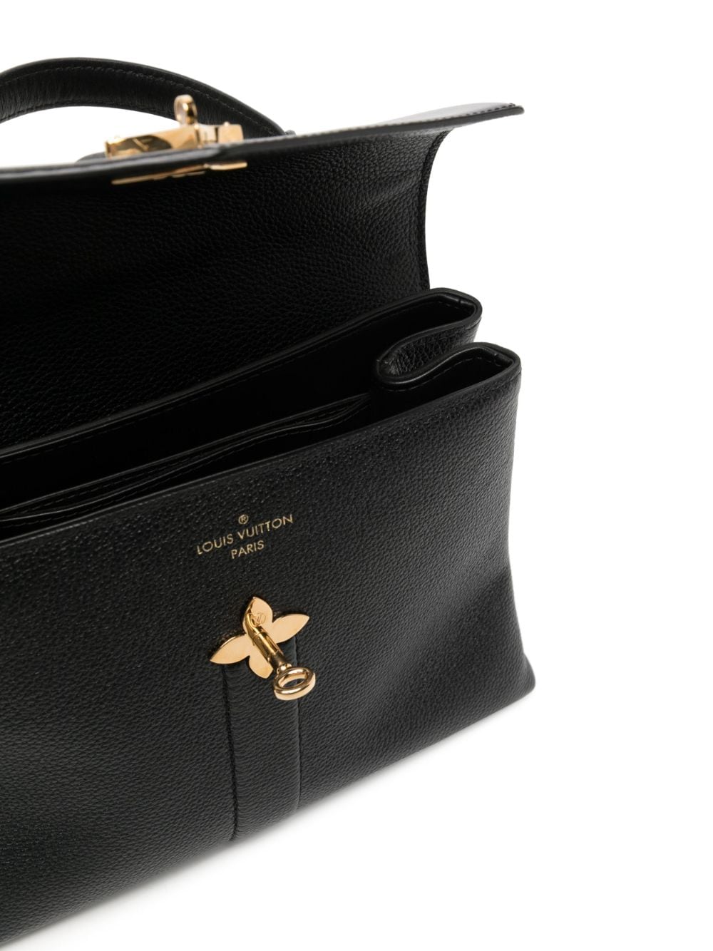 Louis Vuitton Rose Des Vents MM Grained Smooth Calfskin Black Leather Bag
