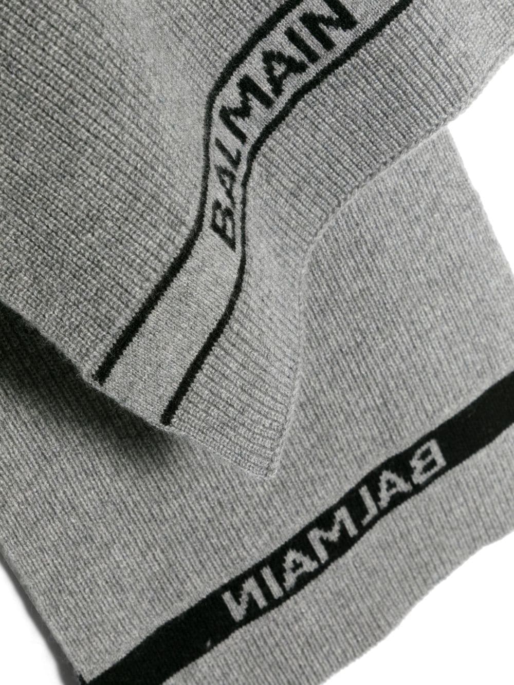 Image 2 of Balmain Kids embroidered-logo scarf