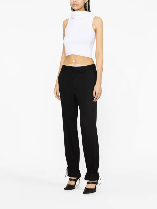Alaïa Hooded Knitted Crop Top | White | FARFETCH