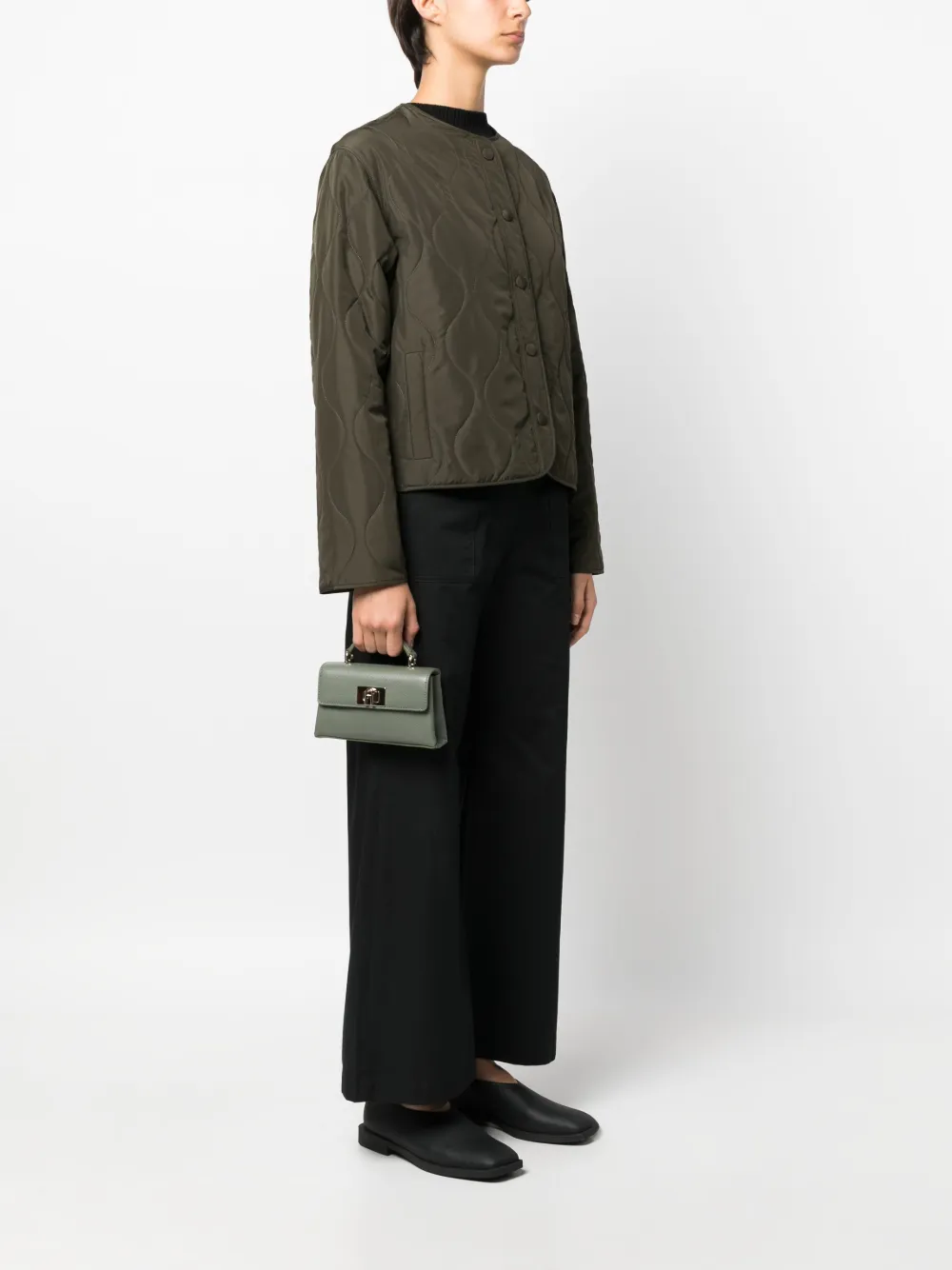 Furla mini 1927 leather tote bag - Groen