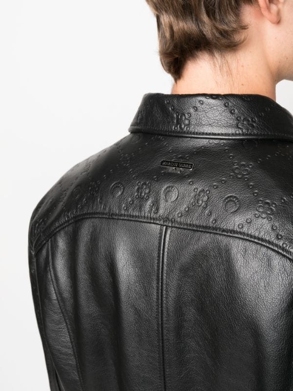 MARINE SERRE Moonogram Embossed Leather Jacket for Men