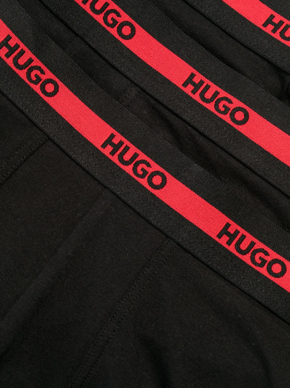 Shop Hugo Boss Three-pack Logo-waistband Boxers In Black