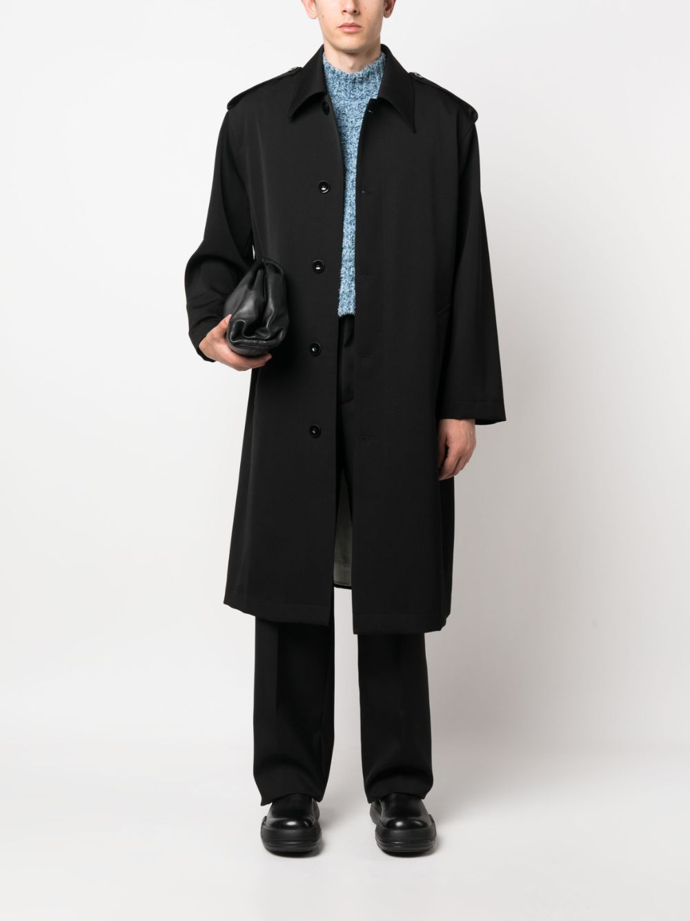 Jil Sander single-breasted wool coat - Zwart