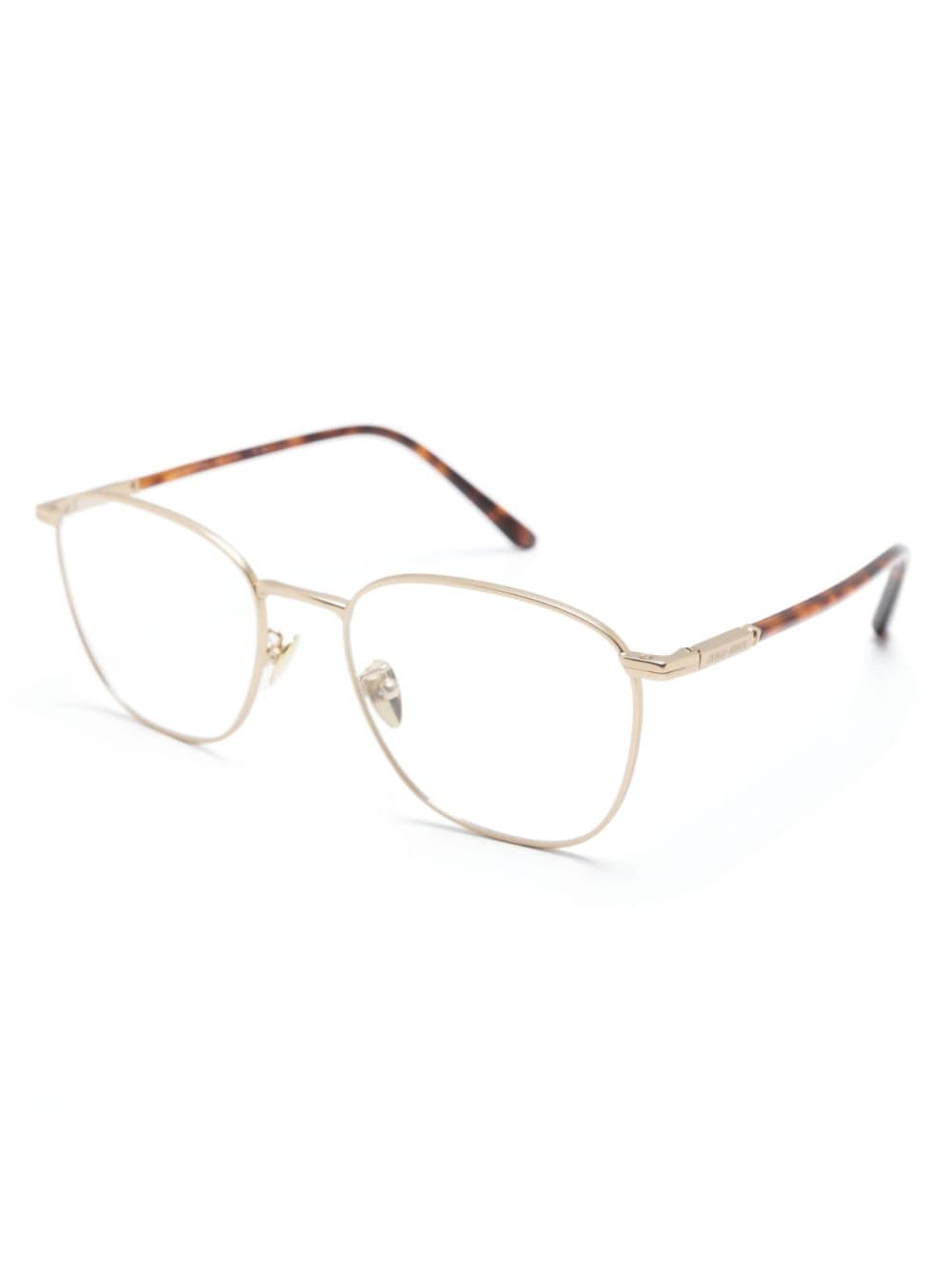 Shop Giorgio Armani Logo-engraved Square-frame Glasses In Brown