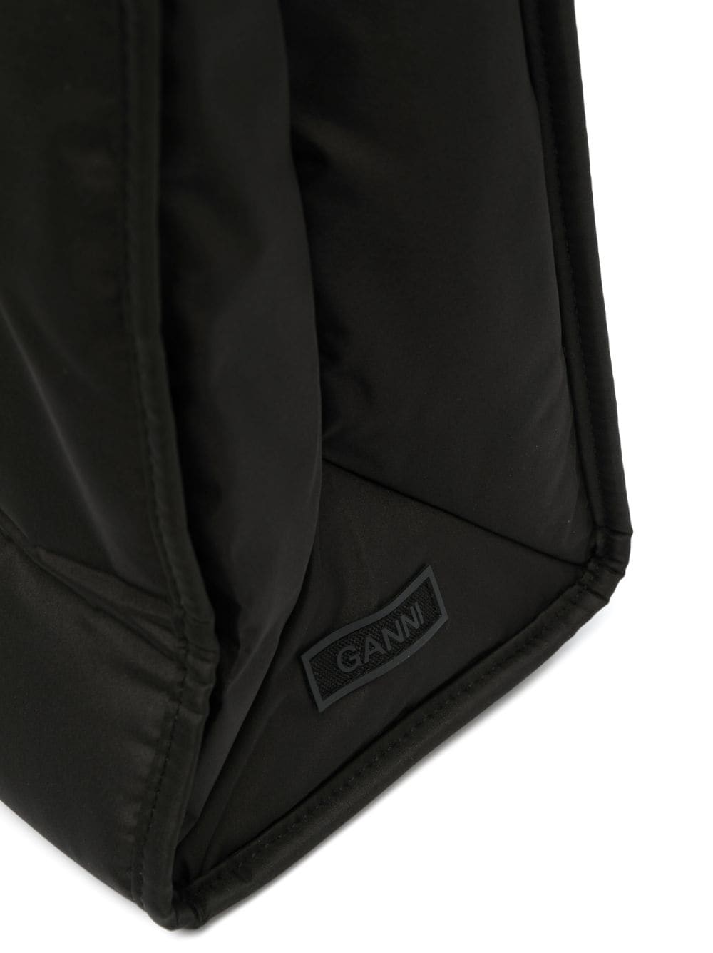 Shop Ganni Medium Tech Tote Bag In Black