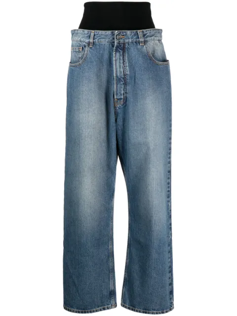 Alaïa knit belt straight-leg jeans