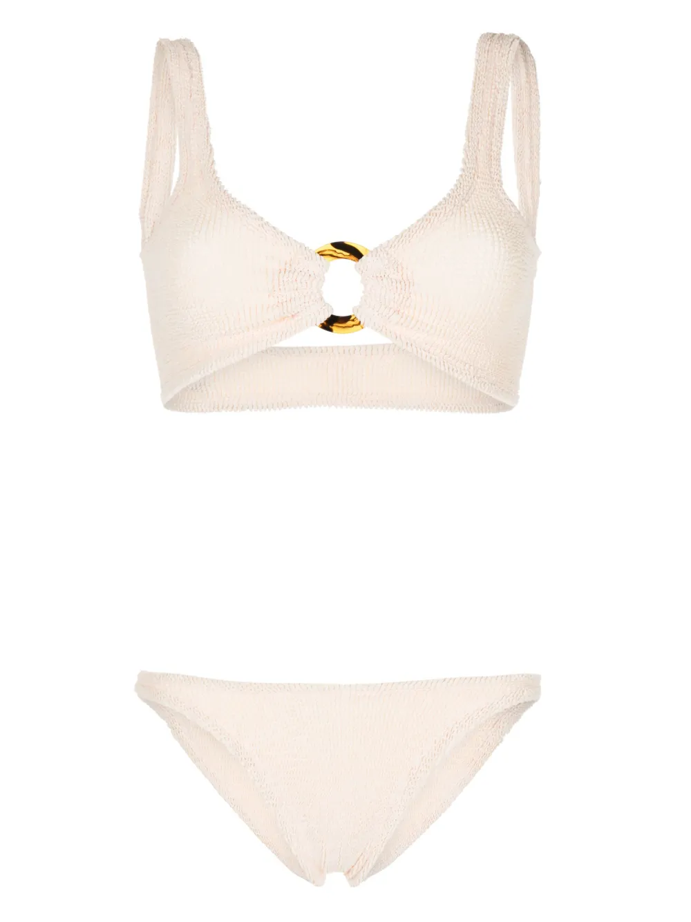 Hunza G Gekreukte bikini Beige